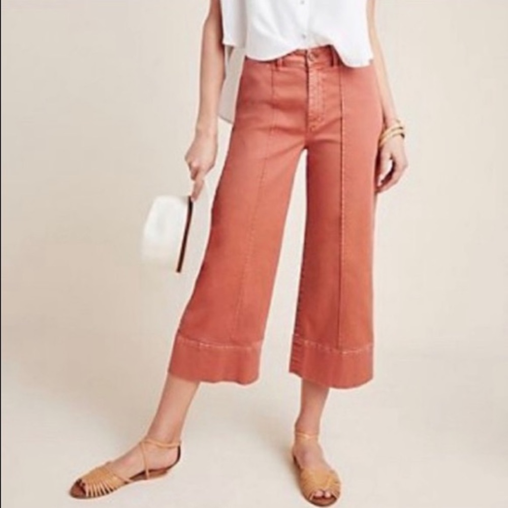 Chino anthropology cropped wide leg pants